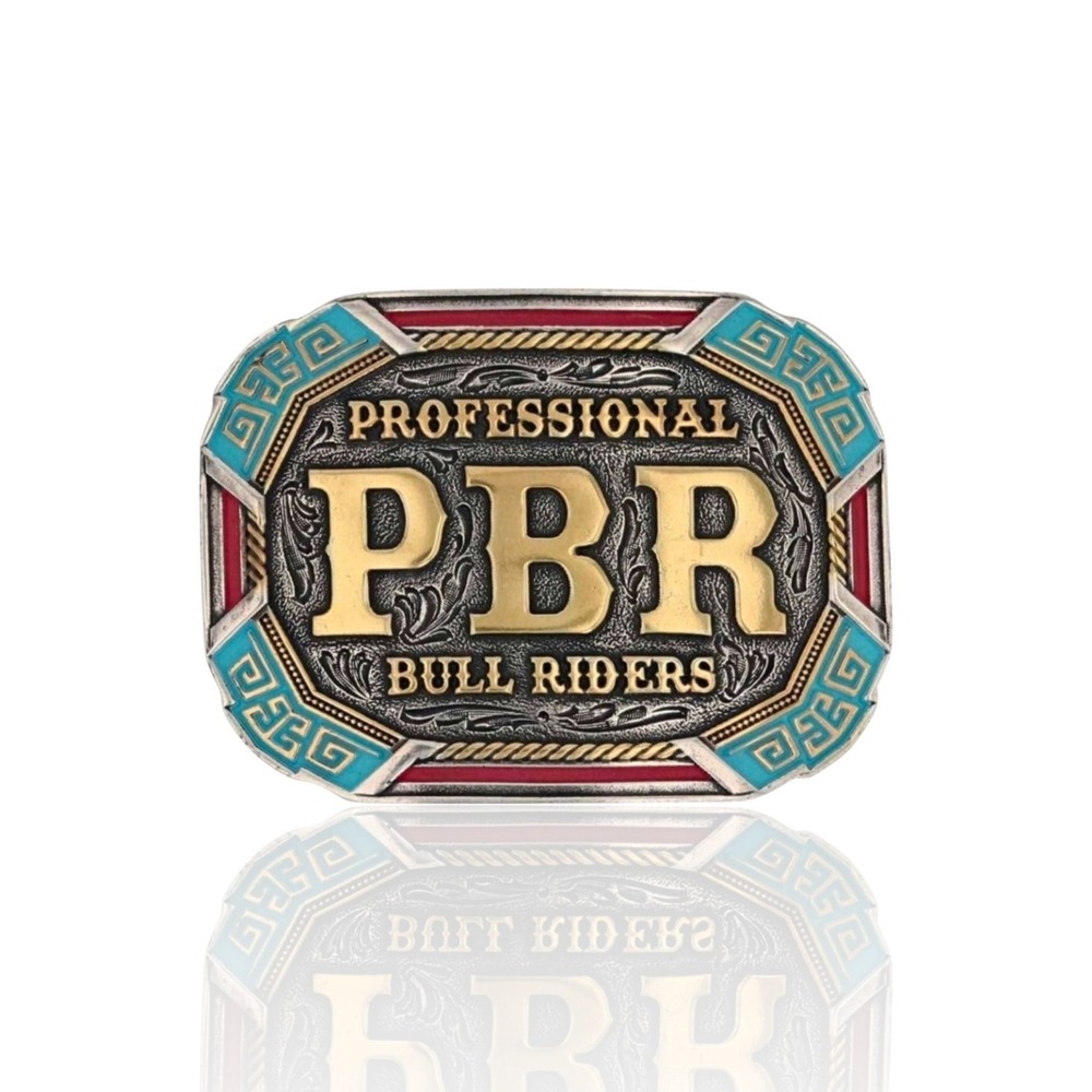 Montana Silversmiths PBR Vibrant Professional Bull Riders Belt Buckle NEW NIB